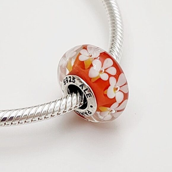Pandora Murano Glass Tropical Flower Charm - Picture 1 of 4